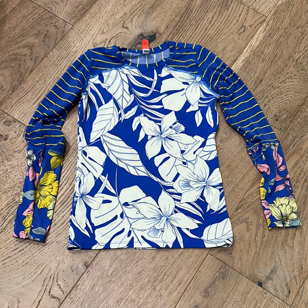Maaji Blue and Yellow Rashguard Swimwear